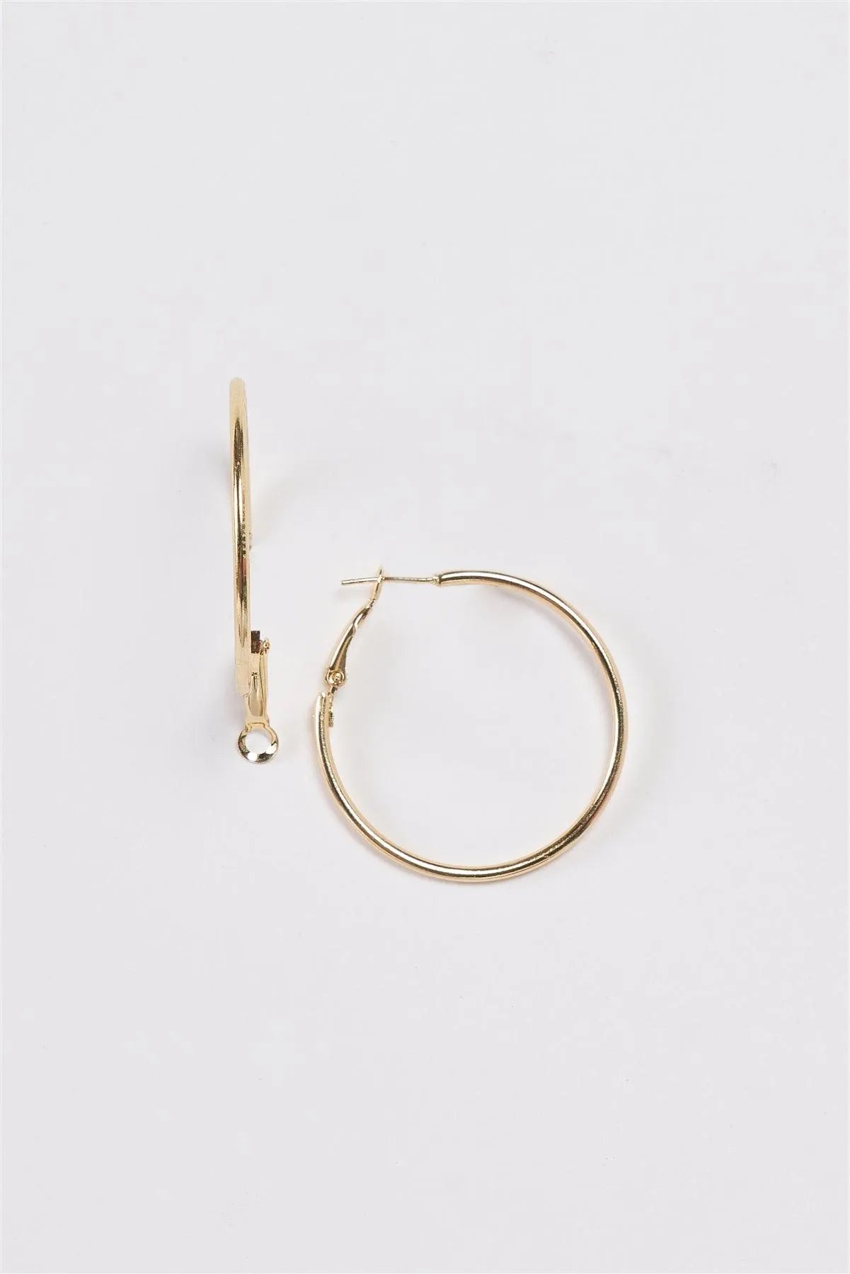 Yellow Gold Plain Minimalistic round Hoop Earrings