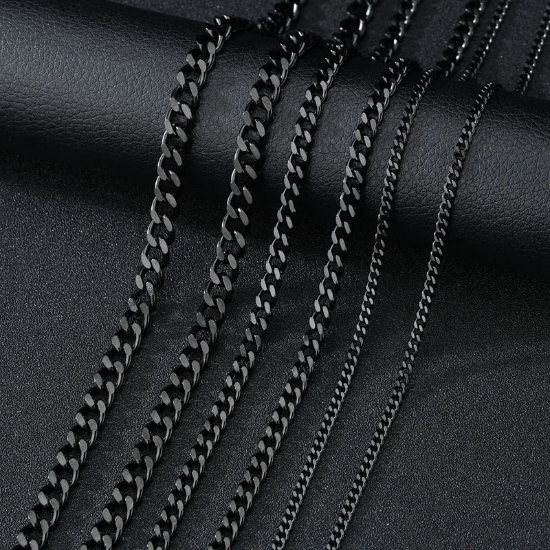 Men Stainless Steel Basic Chain Necklace Titanium Steel Jewelry Cuban Chain for Women