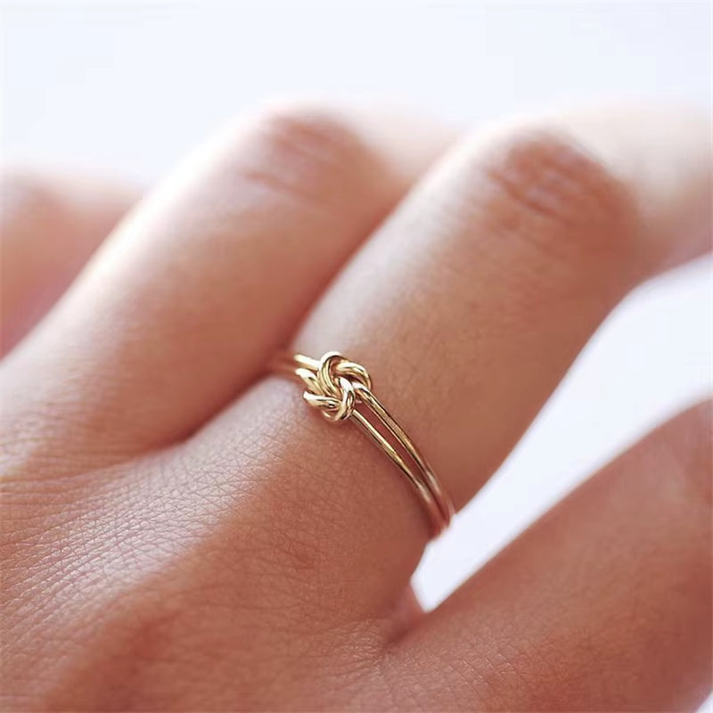Knot Ring14K Gold Filled Knuckle Ring Boho Gold Jewelry Anillos Mujer Minimalistic Stacking Bohemian Ring for Women