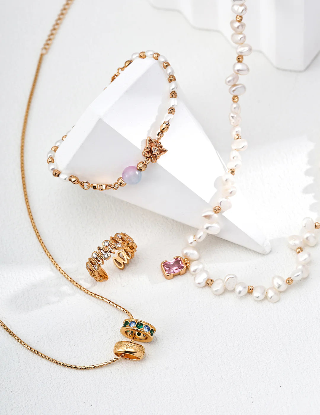 Twined Teardrop Zircon Ring