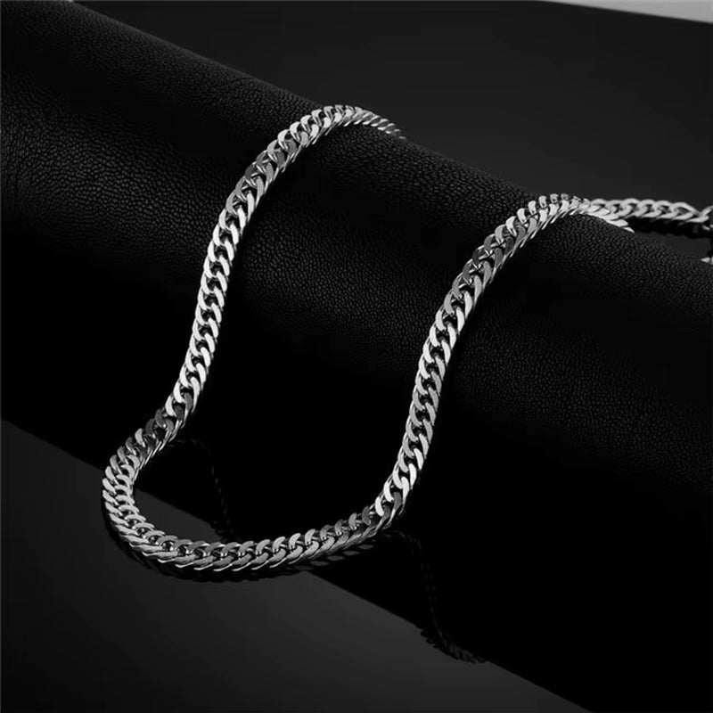 Vintage Long Gold Chain for Men Cuban Necklace New Hiphop Gold Color Stainless Steel Women Punk Collar Jewelry Chain Chokers