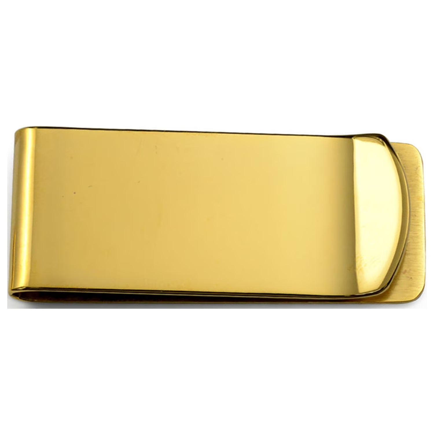 Mens Basic Large Wide Strong Money Clip Card Holder Gold Plated Stainless Steel